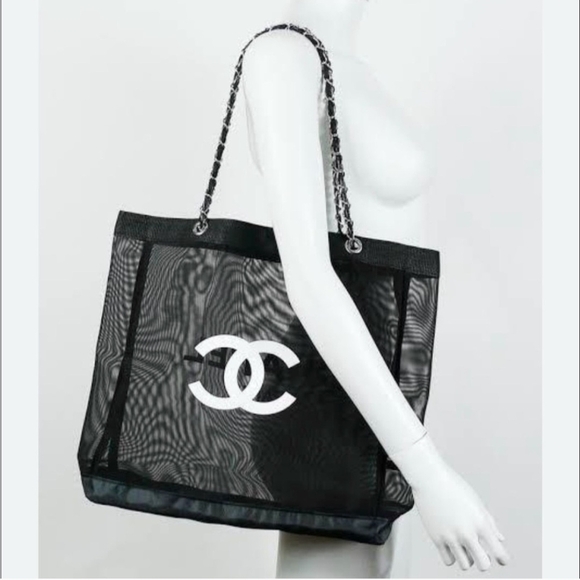 VIP CHANEL Black Tote with White Logo - Picture 2 of 6
